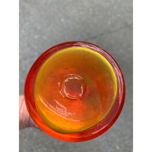 Hand Blown Art Glass Two Toned Glass Small Creamer Pitcher - Picture 5 of 5